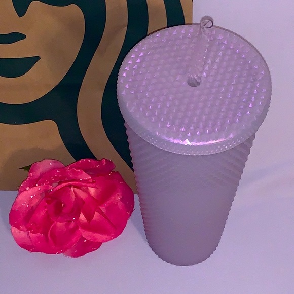 Starbucks Studded Iridescent Icy White Snow Venti Tumbler. Holiday 2021. NWT - Picture 3 of 7